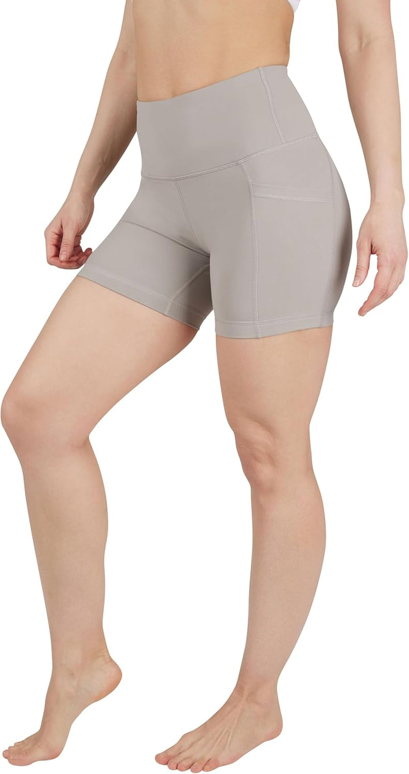 Womens High Waisted Biker Shorts with Side Pockets Workout Shorts 5”, 7”, 9”