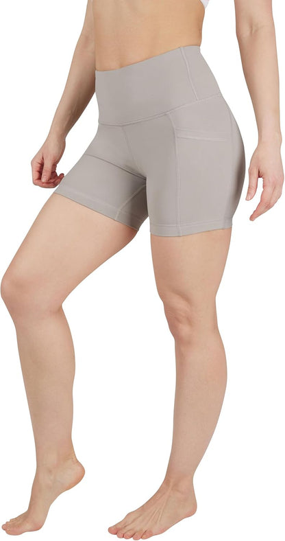 Womens High Waisted Biker Shorts with Side Pockets Workout Shorts 5”, 7”, 9”