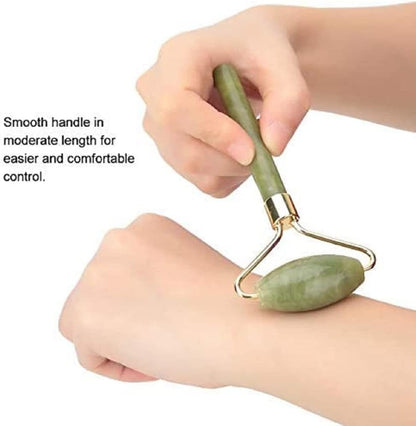 Jade Roller & Gua Sha Set 5 in 1 Facial Massager Tools - Jade Gua Sha Facial Massager Set with Roller for Face Sculpting & Skin Care | Jade Gua Sha Facial Massager Set with Roller for Face Sculpting & Skin Care
