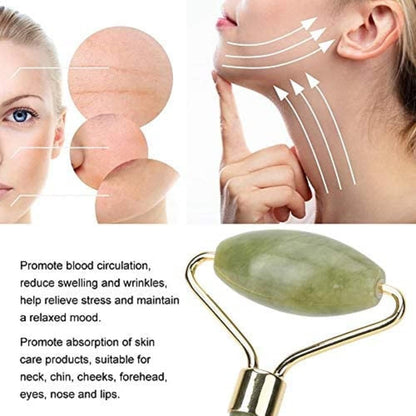 Jade Roller & Gua Sha Set 5 in 1 Facial Massager Tools - Jade Gua Sha Facial Massager Set with Roller for Face Sculpting & Skin Care | Jade Gua Sha Facial Massager Set with Roller for Face Sculpting & Skin Care